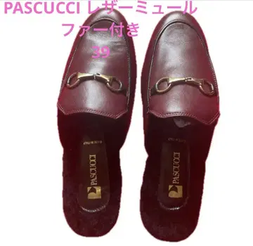 Pascucci 버건디 로퍼 사보 샌들 39 미사용