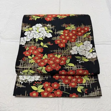 순수 실크 후쿠로 오비 당직 벚꽃 패턴 호몬기, 쓰케아게, 후리소데 등에