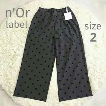 n'OrLABEL 플로키 도트 와이드 팬츠 size 2 차콜