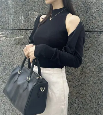 랑데부 니트 가디건 슬리브리스 니트