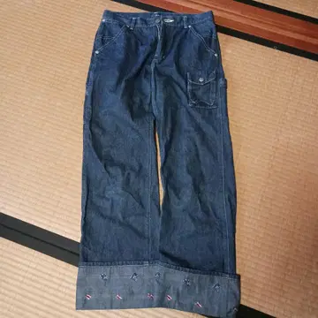 핑크하우스 데님 레그 팬츠 데님 원단 팬츠