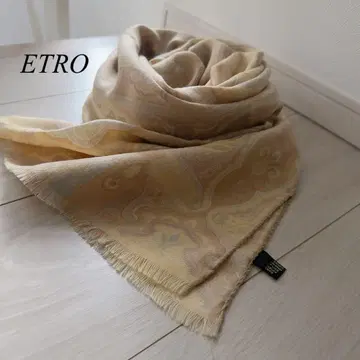 ETRO 에트로 대형 숄 스톨 옅은 노란색 페이즐리