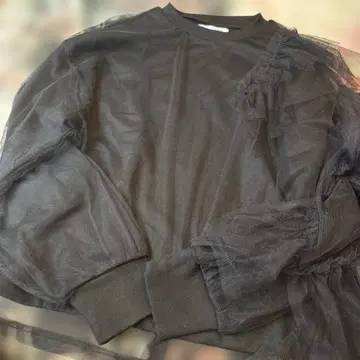 THE YON 블랙 트레이닝복 tulle 비대칭