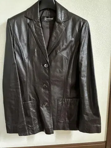 다크 브라운 가죽 블레이저
