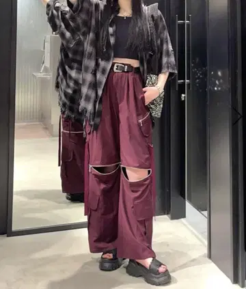 [레어 컬러!] HARE 24SS 2WAY-ZIP 카고 팬츠 레드