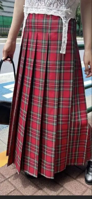 새상품 [ W C ] 타탄 체크 롱 스커트