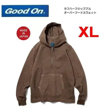 굿온 하프 지퍼 풀오버 후드 맨투맨 P-브라운 XL