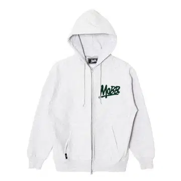 MOBB 로고 자수 그레이 집업 후드티