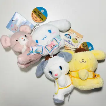 산리오 요시토쿠 마스코트 홀더 폼폼푸딩 시나모롤 세트