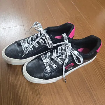 ANAP GIRL 키즈 스니커즈 블랙/핑크 합성 피혁 24cm