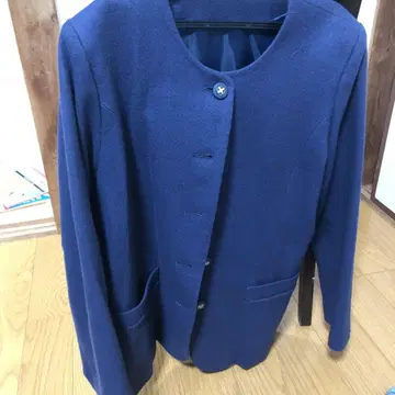 네이비 울 피 코트 5버튼