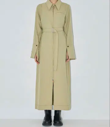 숄더 턱 셔츠 원피스