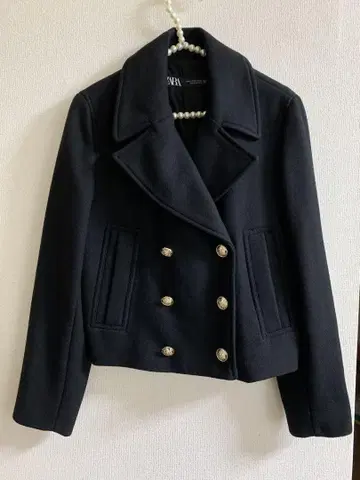 블랙 더블 브레스트 테일러드 자켓