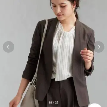 그린 라벨 릴랙싱 노라펠 자켓 브라운 노카라