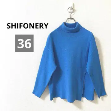SHIFONERY 니트 스웨터 터틀넥 긴팔 프론트 슬릿 S