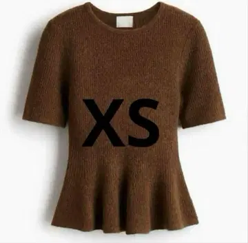 H&M 리브 니트 페플럼 상의 XS