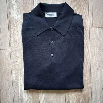 미사용 새상품 JOHN SMEDLEY 긴팔 니트 피케 셔츠 블랙