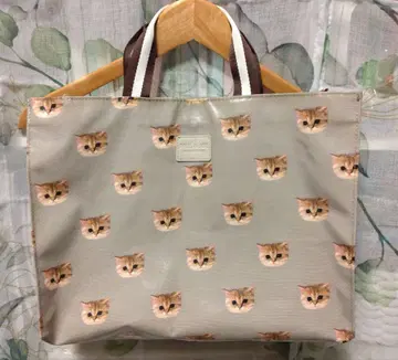 폴앤조 액세서리 누넷 올 패턴 고양이 토트백 그레이지