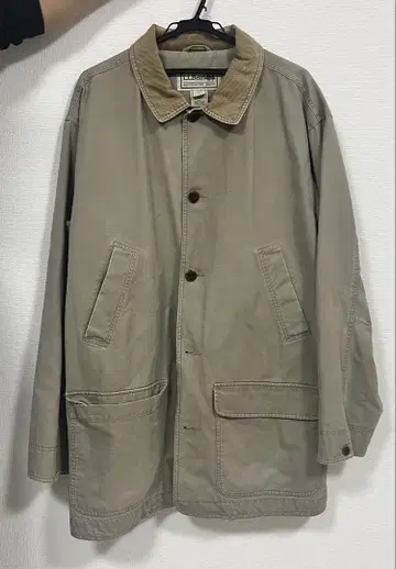 90s LLbean 베이지 코듀로이 옷깃 헌팅 자켓
