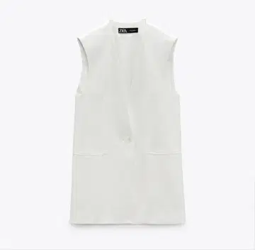미사용 ZARA 자라 풀루이드 버튼 베스트 화이트 M