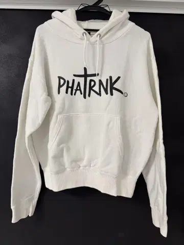PHATRNK 화이트 후드 부착 후드티