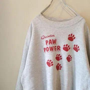 90s 리 맨투맨 PAW POWER 옅은 그레이