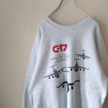 90s 프룻 오브 더 룸 맨투맨 제트기 c-17 그레이