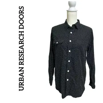 URBAN RESEARCH DOORS 도트 무늬 코듀로이 셔츠 블랙