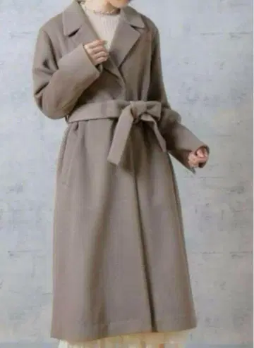 루델루 울 100% 롱 코트 모카