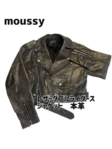 moussy 가죽 더블 라이더 자켓 천연 가죽