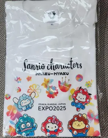 오사카 만박 2025 Sanrio 캐릭터 미야쿠미야쿠 T셔츠 XL 사이즈