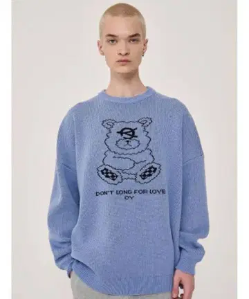 OY 곰 니트 블루 파랑
