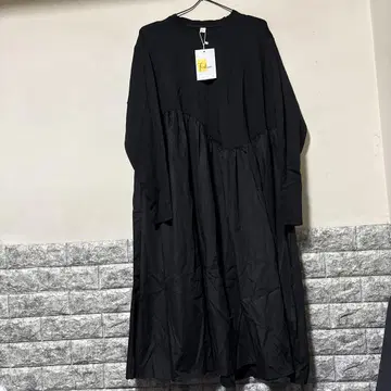 블랙 롱 원피스 긴팔 티셔츠