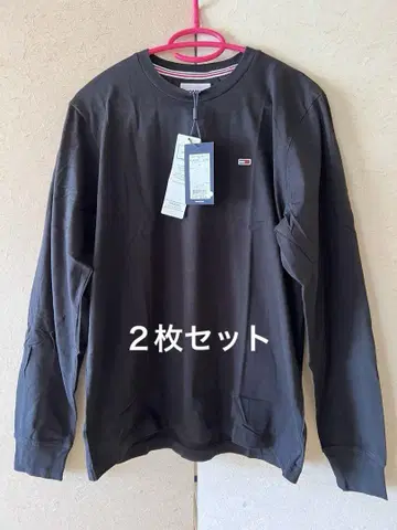 TOMMY JEANS 긴팔 티셔츠 DM10093 블랙 M 2장 세트