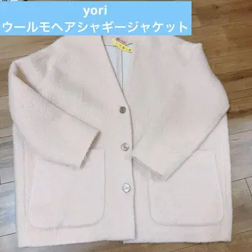 울 모헤어 샤기 자켓