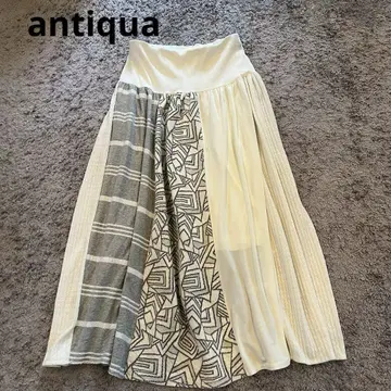 antiqua 안티카 패치워크 패턴 롱 스커트 Free 사이즈