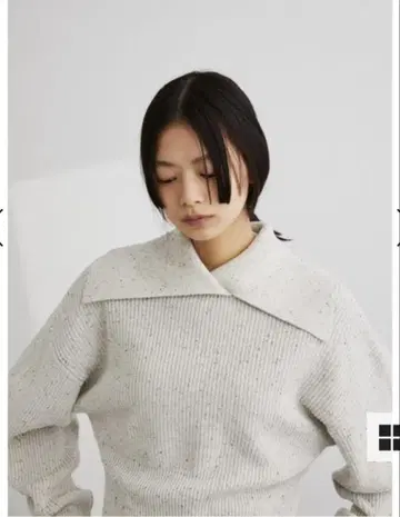 스타일미키서 STYLEMIXER 상의 빅 칼라 숏 니트