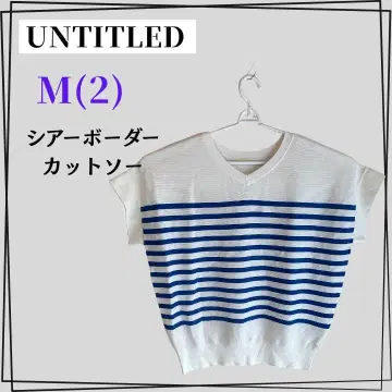 [ 새상품 ] UNTITLED 언타이틀 보더 티셔츠 M 화이트/블루