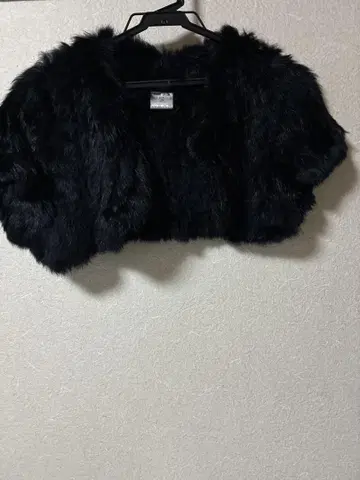 COMME CA ISM 블랙 퍼 숏 볼레로 F 사이즈