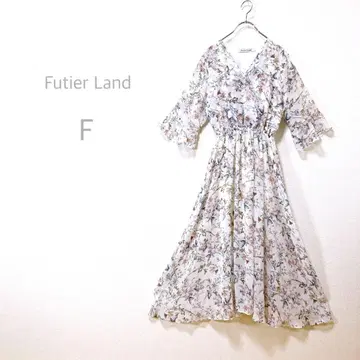 [ Futier Land ] 시어 롱 플레어 원피스 플라워 프린트