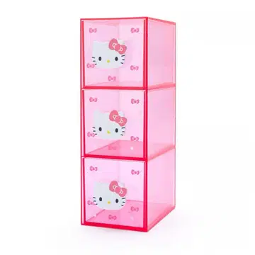 산리오 키티 클리어 서랍 3단