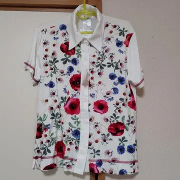 Bianel A. 꽃무늬 반팔 셔츠 이탈리아제 미사용 새상품