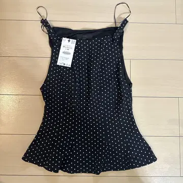 ZARA 도트 무늬 페플럼 리본 상의