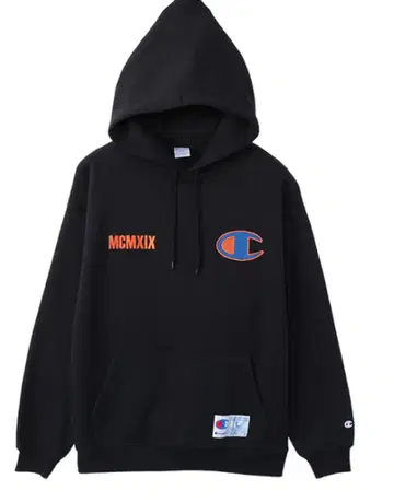 선착순 Champion MCMXIX 블랙 후드 부착 맨투맨 L