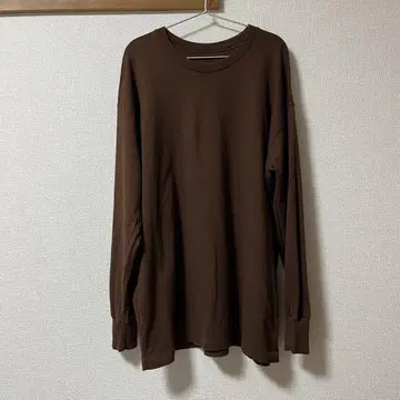 쿠메 섬유 빅 롱슬리브 T셔츠 초콜릿 (브라운 계열)