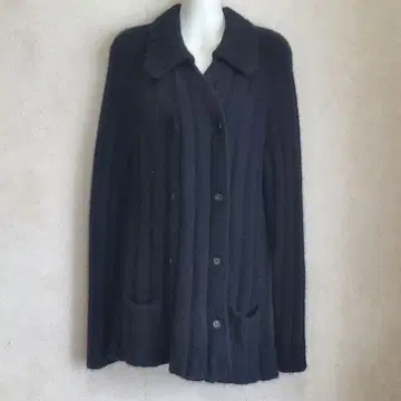 80년대 90년대 빈티지 리브 캐시미어 블랙 가디건