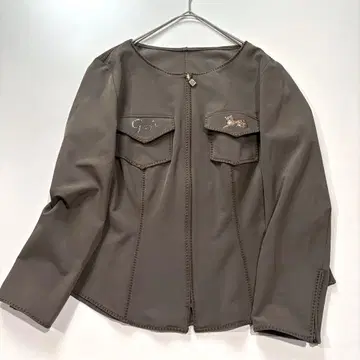 [ 새상품급 ] 이타리야 이탈리아 집업 블루종 레오파드 큐빅 카키