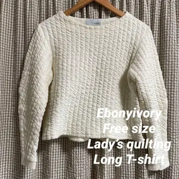 Ebonyivory 아이보리 퀼팅 긴팔 상의