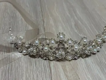 펄 크리스탈 티아라 리본 포함