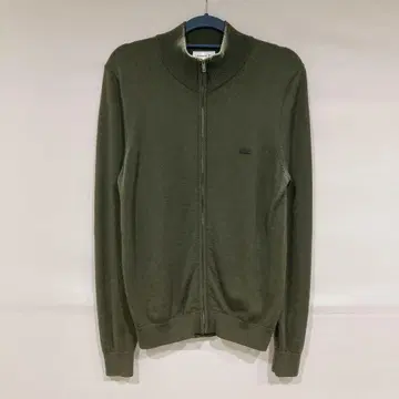 AP64 LACOSTE 집업 니트 올리브 그린 카키